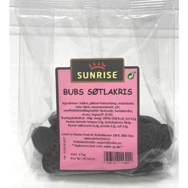 Bubs søtlakris 175g