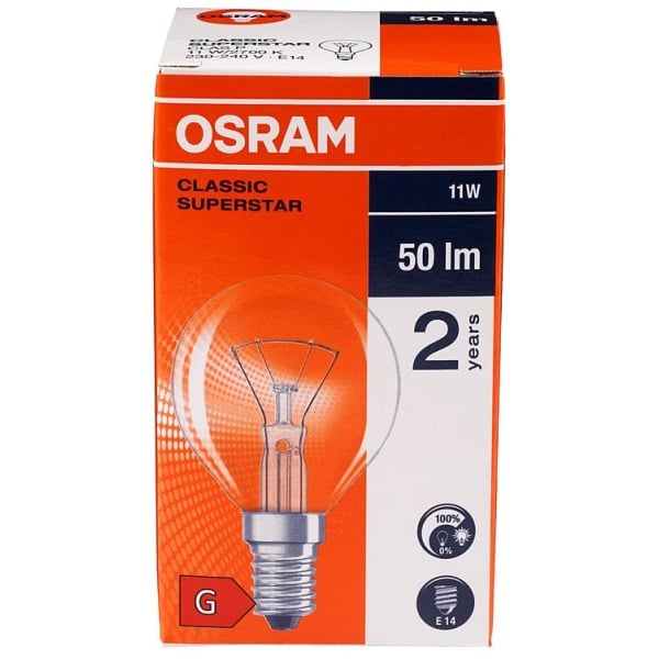 Lyspære Classic P 11W E14 Osram
