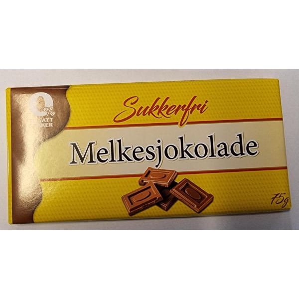 Sukkerfri melkesjokolade 75g