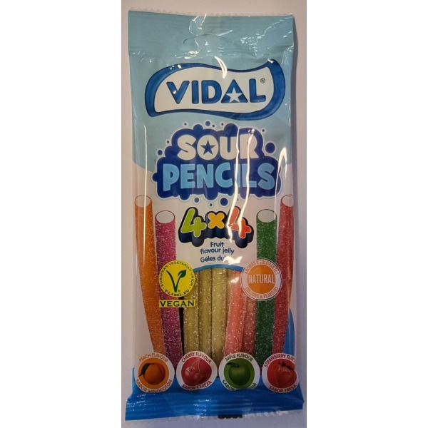 Vidal sour pencils 4x4 100g