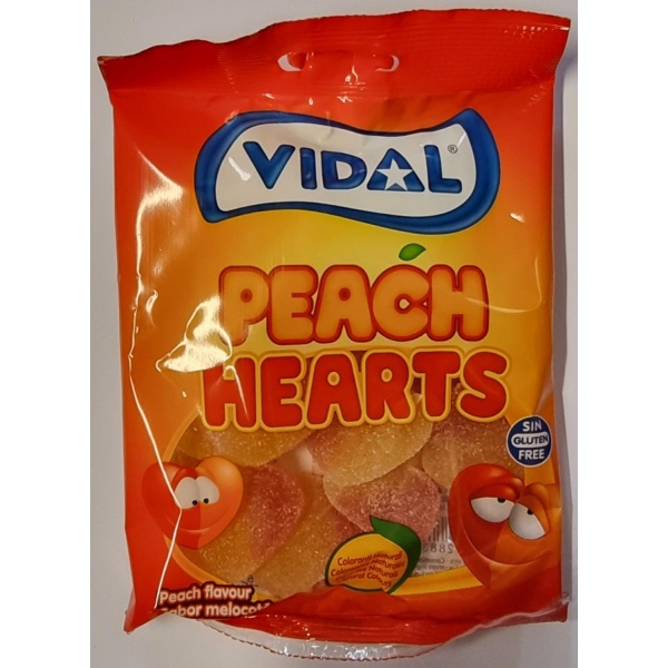 Vidal Peach Hearts 100g