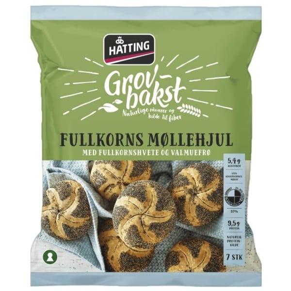 Fullkorns Møllehjul 6stk 420g Hatting