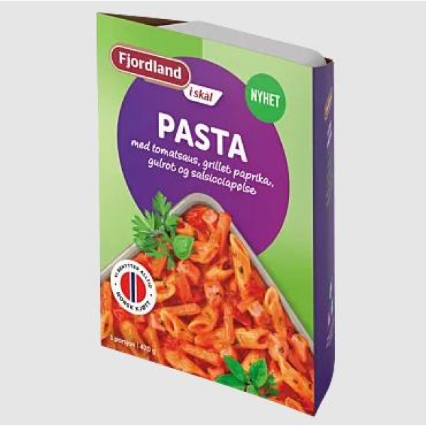 Fjordland Pasta Penne m/tomatsaus i skål 470g