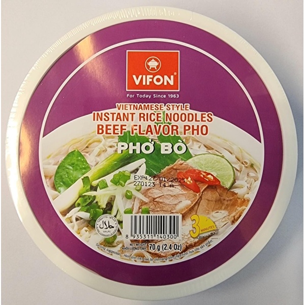 Vifon vietnamese style rice noodles beef flavour 70g