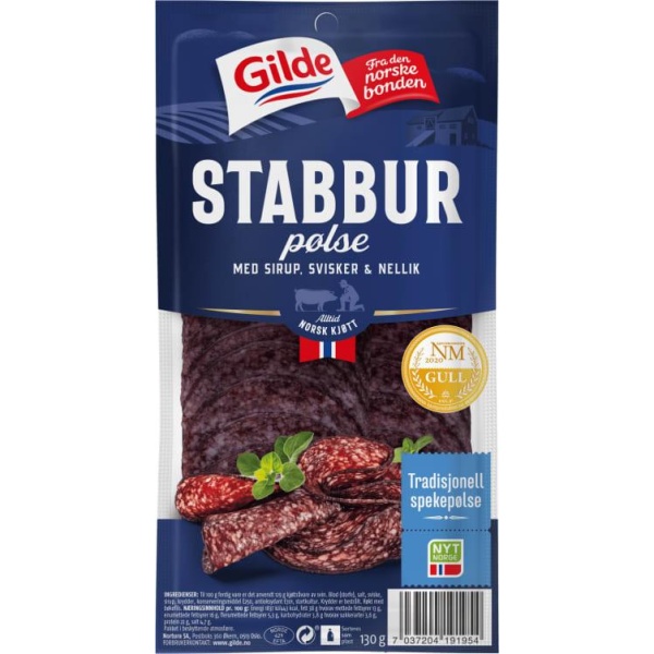 Stabbur Pølse Skivet 130g Gilde