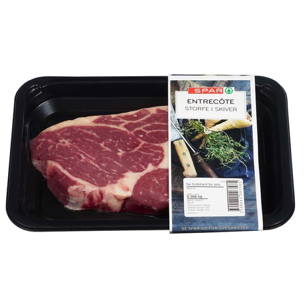 Storfe Entrecote Skivet Ca350g