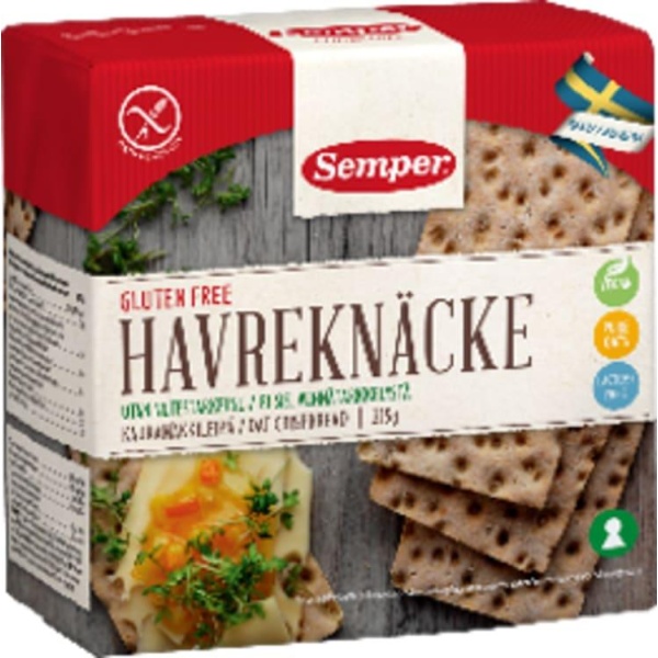 Havreknekkebrød Glutenfritt 215g Semper