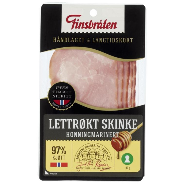 Skinke Lettrøkt Honningmarinert 90g Fins