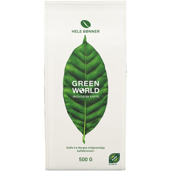 Green World Kaffe Økol Hele Bønner 500g