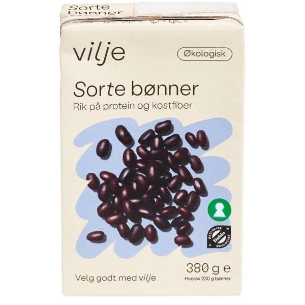 Bønner Sorte Økologisk 380g Vilje