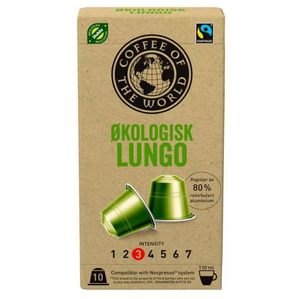 Cotw Lungo Økologisk Kaffekapsel 10stk