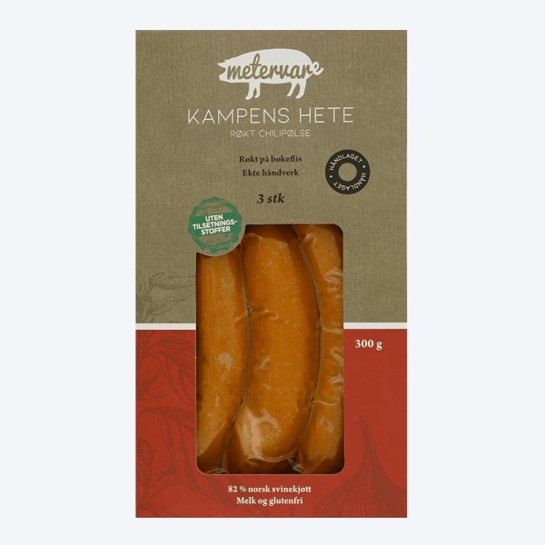 Kampens Hete Chilipølse 300g Metervare