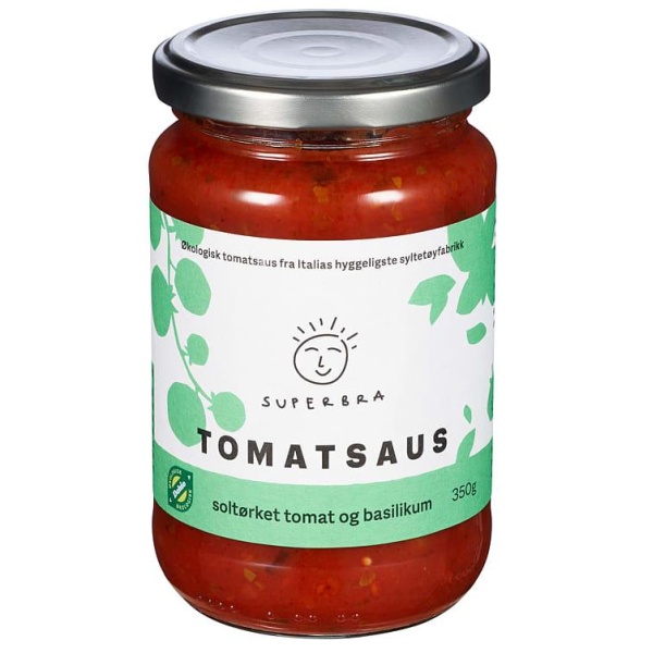 Tomatsaus m/Basilikum 350g Superbra