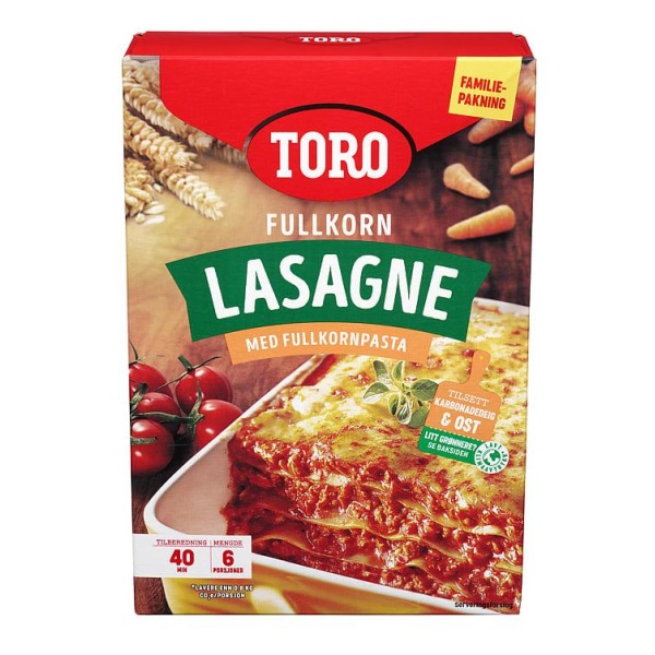 Lasagne Fullkorn Familiepakke 303g Toro