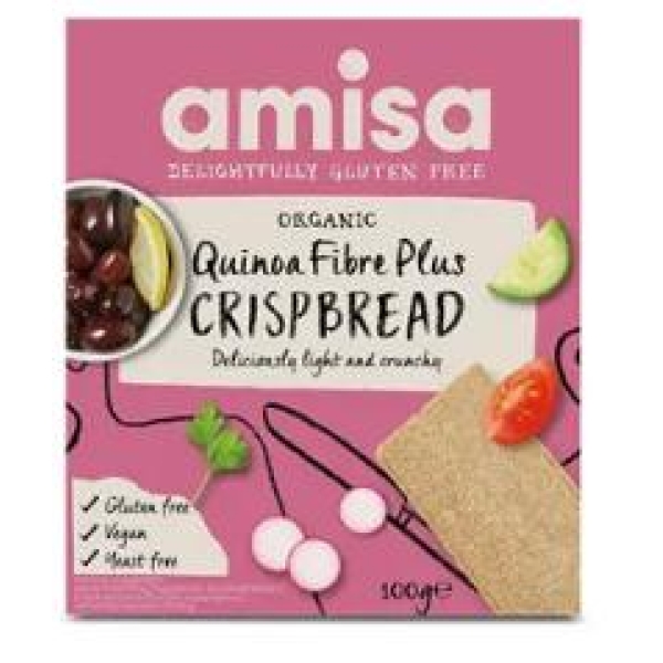 Amisa Quinoa Fiber Plus Knekkebrød Øko 100g