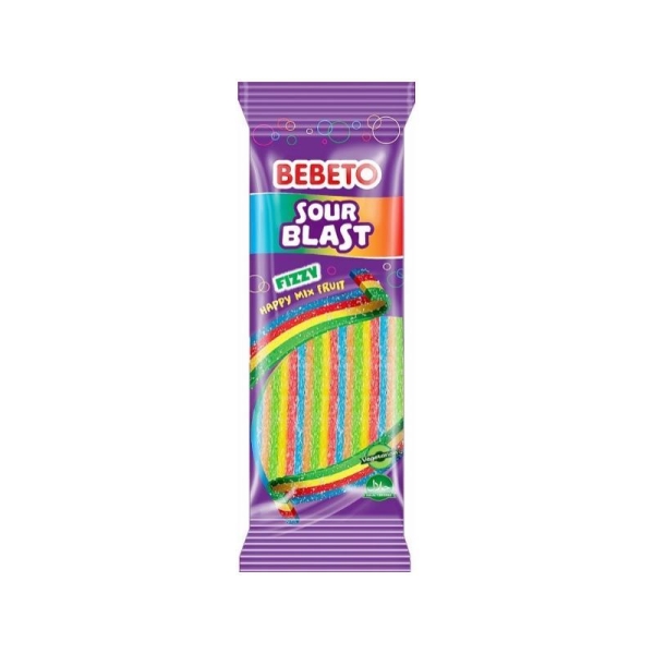 Bebeto sour blast fizzy happy mix fruit (belt) 180g