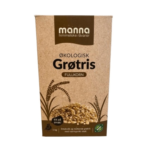 Grøtris fullkorn 1kg økologisk Manna