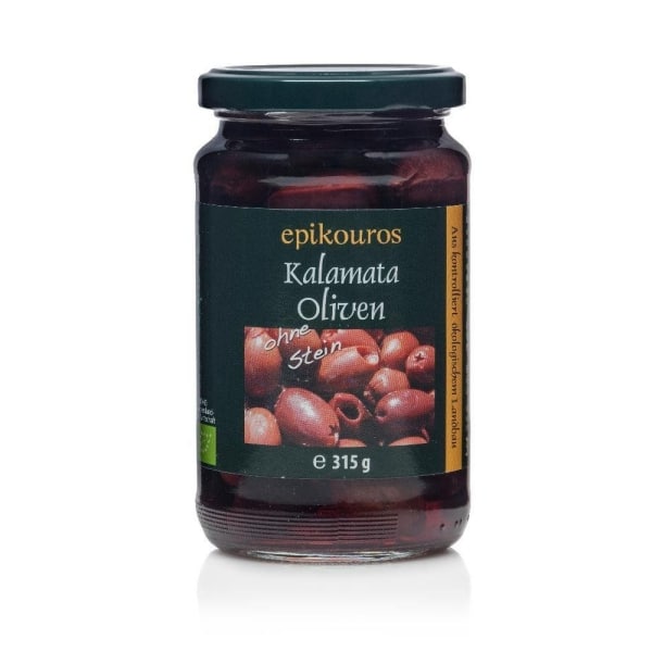 Oliven kalamata u/stein 170g økologisk Epikouros