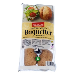 Minibaguett Grove Fullkorn m/Linfrø 300g Eldorado