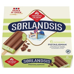 Sørlandsis Pistasjsmak 6stk Hennig-Olsen