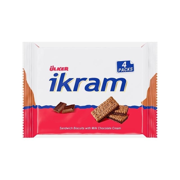 Ulker ikram sandwich biscuits w/ hazelnut cream 84gr x 4