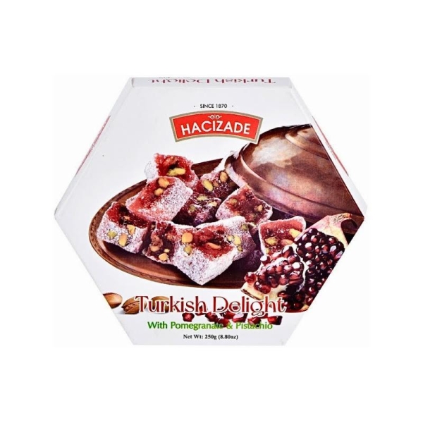 Hacizade turkish delight pistachio & pomegranate 250g