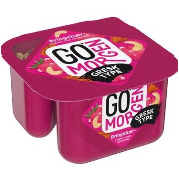 Go'morgen Bringebær/nøtter 190g