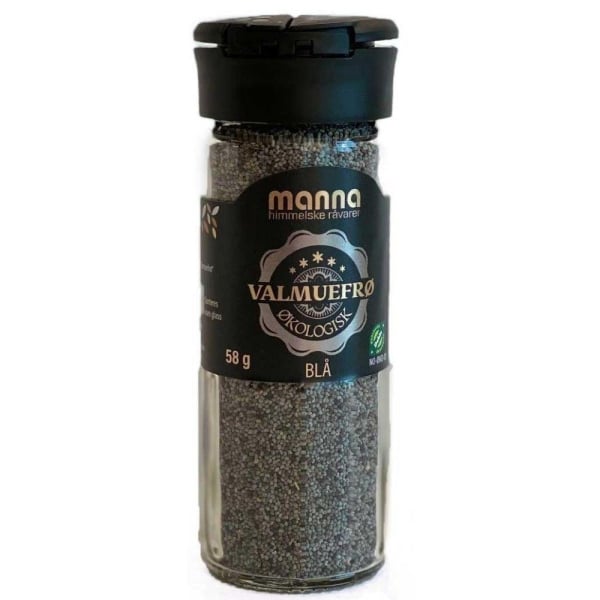 Valmuefrø blå 58g økologisk Manna