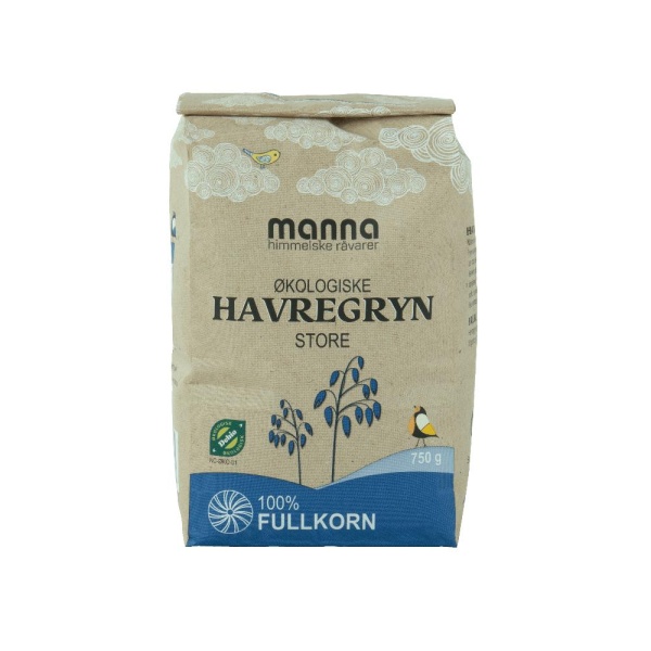 Havregryn store 750g økologisk Manna