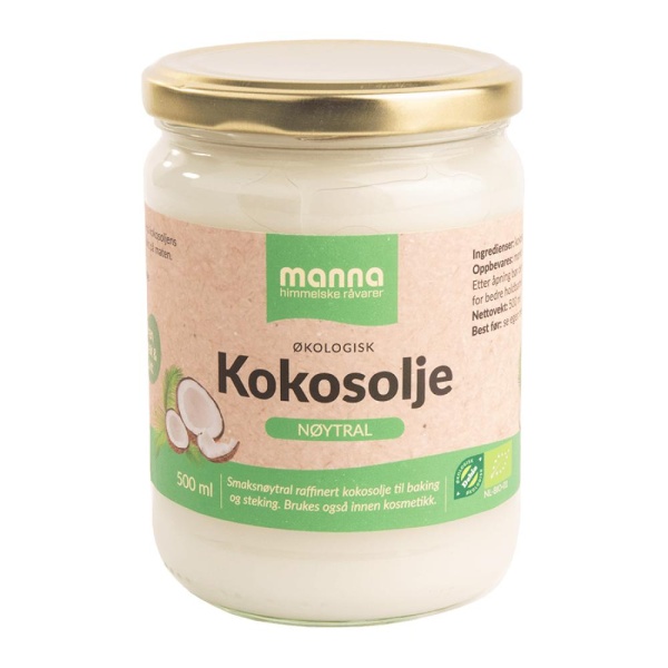 Kokosolje nøytral 500ml økologisk Manna