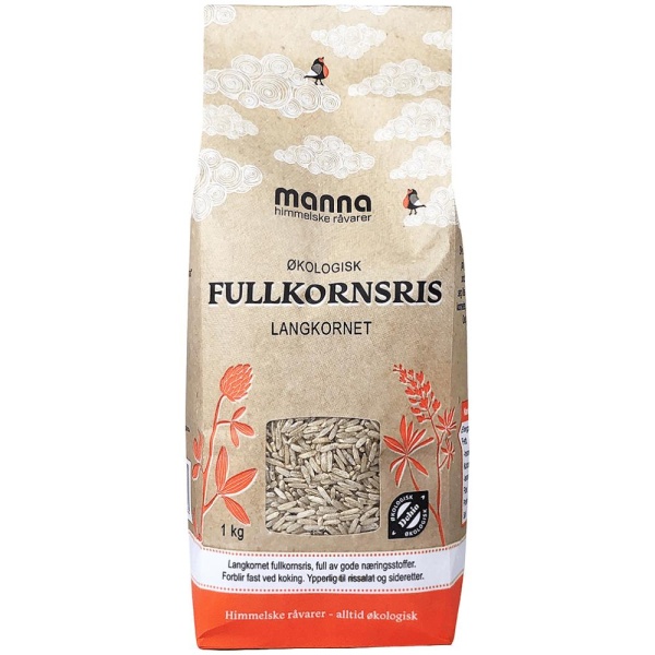 Fullkornsris langkornet 1kg økologisk Manna