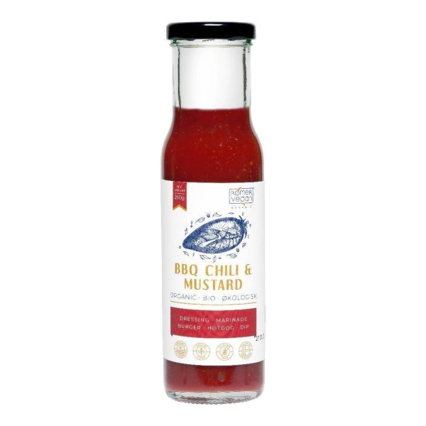 BBQ saus chili & sennep 250g økologisk Rømer Vegan