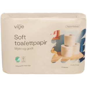 Toalettpapir Soft 6Rl i Papiremballasje Vilje