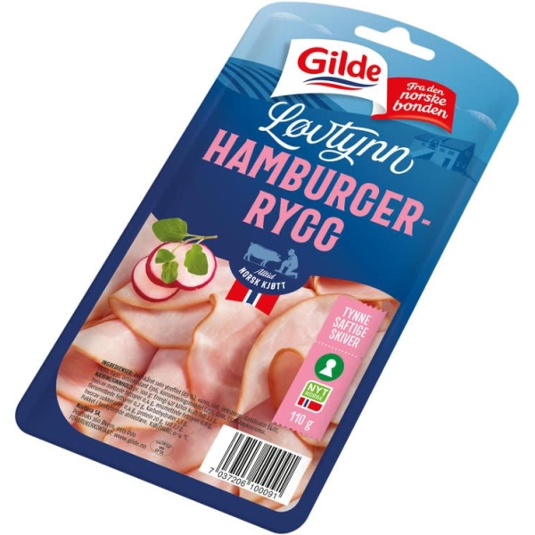 Hamburgerrygg Løvtynn 110g Gilde