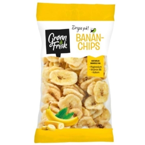 Bananchips Tørket 150g Grønn&Frisk