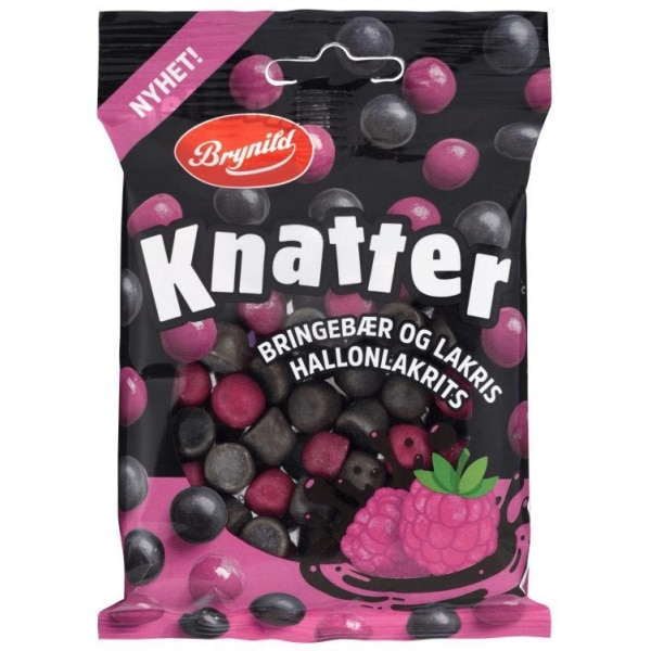 Knatter Bringebær&Lakris 80g Brynild