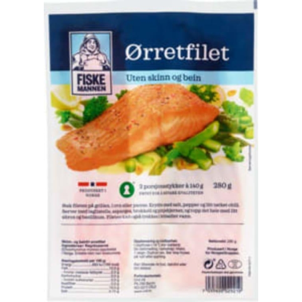 Ørretfilet Porsjon 280g Fiskemannen