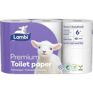 Toalettpapir 6pk Premium Lambi