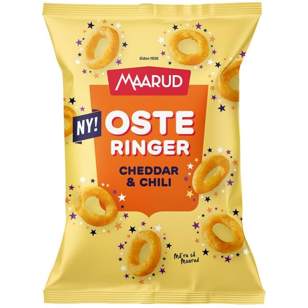 Osteringer Cheddar&Chili 140g Maarud