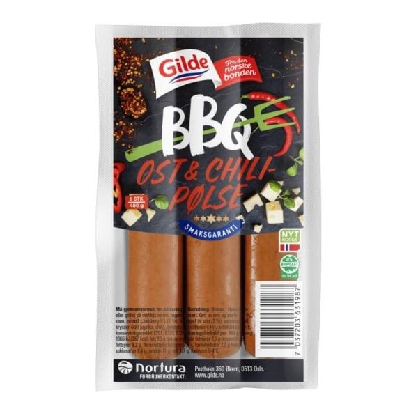 Ost&Chilipølse 480g Gilde