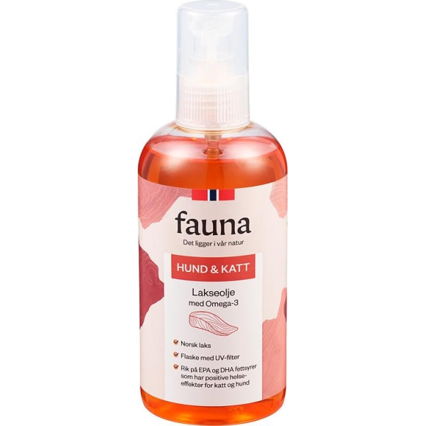 Fauna Lakseolje m/Omega-3 Til Hund&Katt 300ml