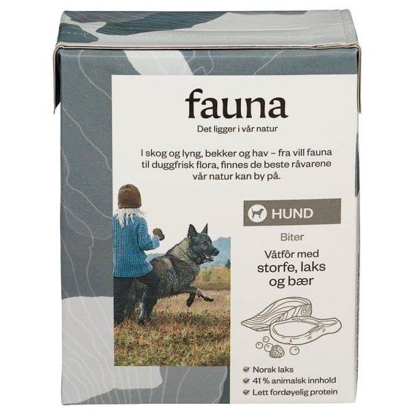 Fauna Hund Våtfor Storfe&Laks 365g