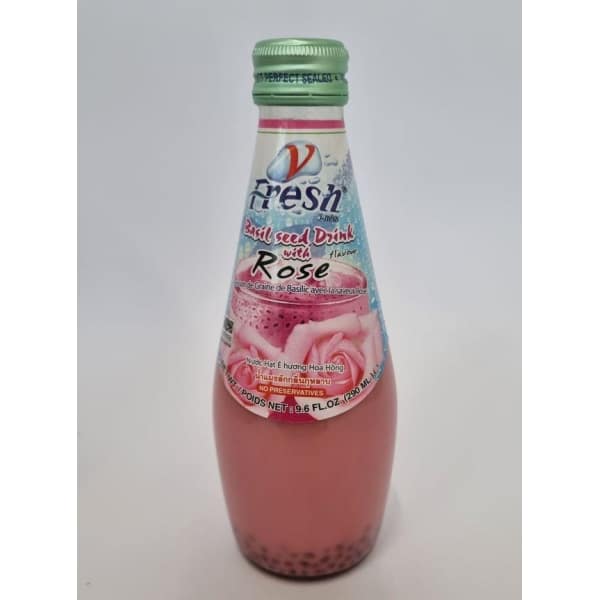 V-FRESH Basil Seed Drink with Rose Flavour 290ml
