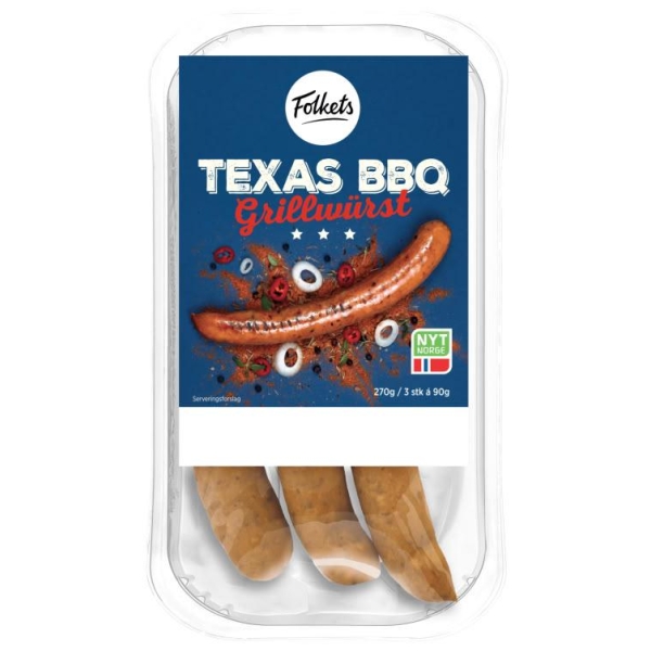 Pølse Texas Bbq 270g Folkets