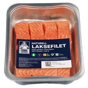 Laks Porsjoner m/Skinn 400g Fiskemannen