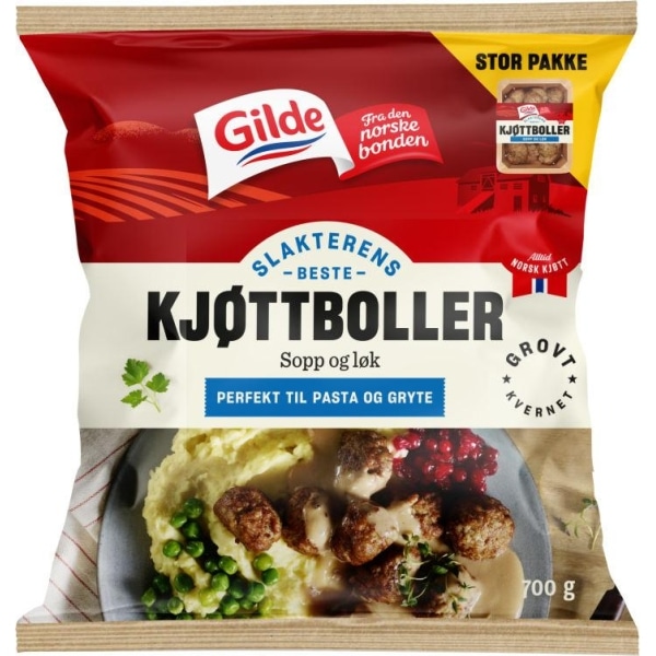 Kjøttboller Sopp&Løk 700g Gilde