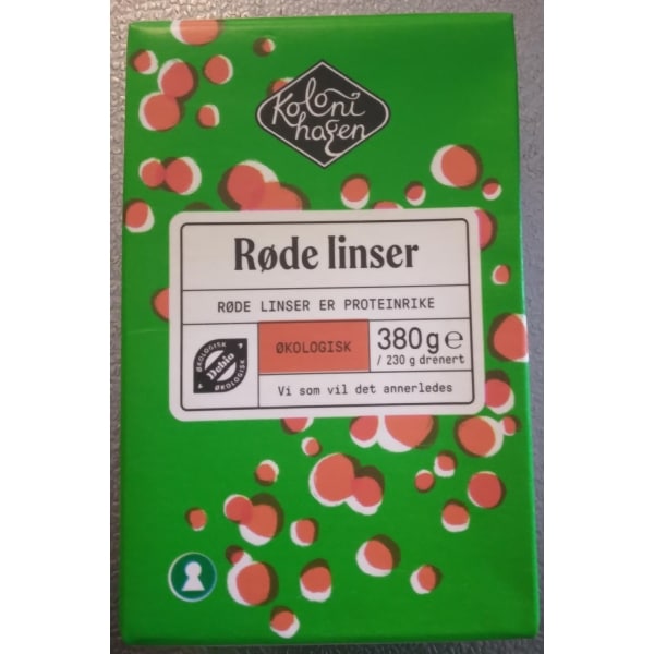 Røde Linser Økologisk 380g Kolonihagen