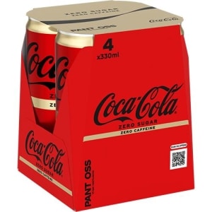 Coca-Cola Zero Sugar Koffeinfri 330ml boks 4pack