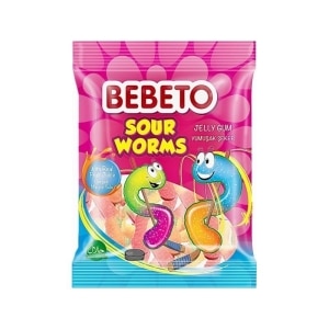 Bebeto Jelly Sour Worms 80g