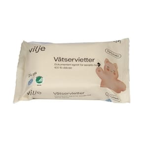 Våtservietter Plastfri 24stk Vilje